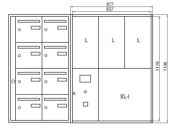 Intégration 4 cases à hauteur avec mycoslibox