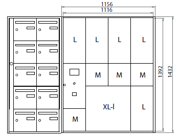 Intégration 5 cases à hauteur avec mycoslibox