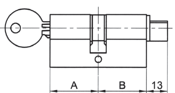 Schema cylindre à clé et triangle