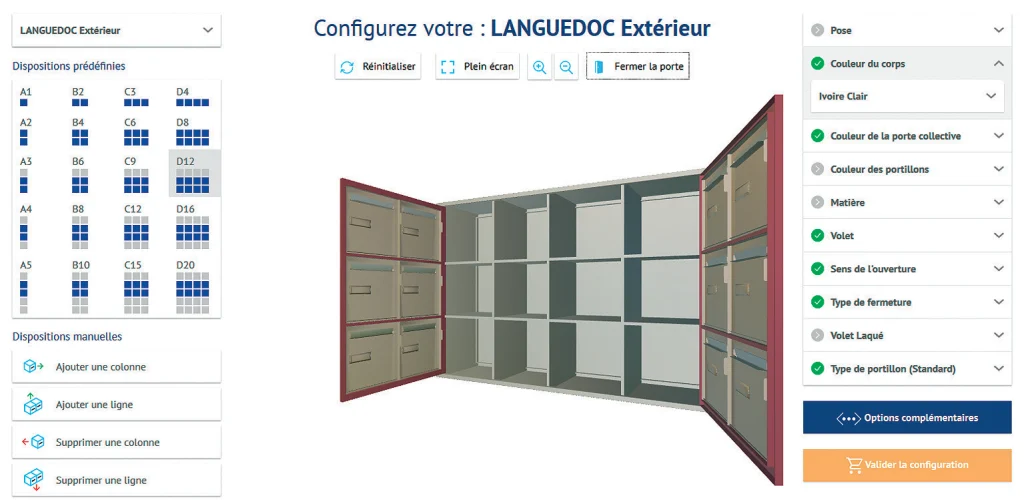 Configurateur de boites aux lettres Decayeux