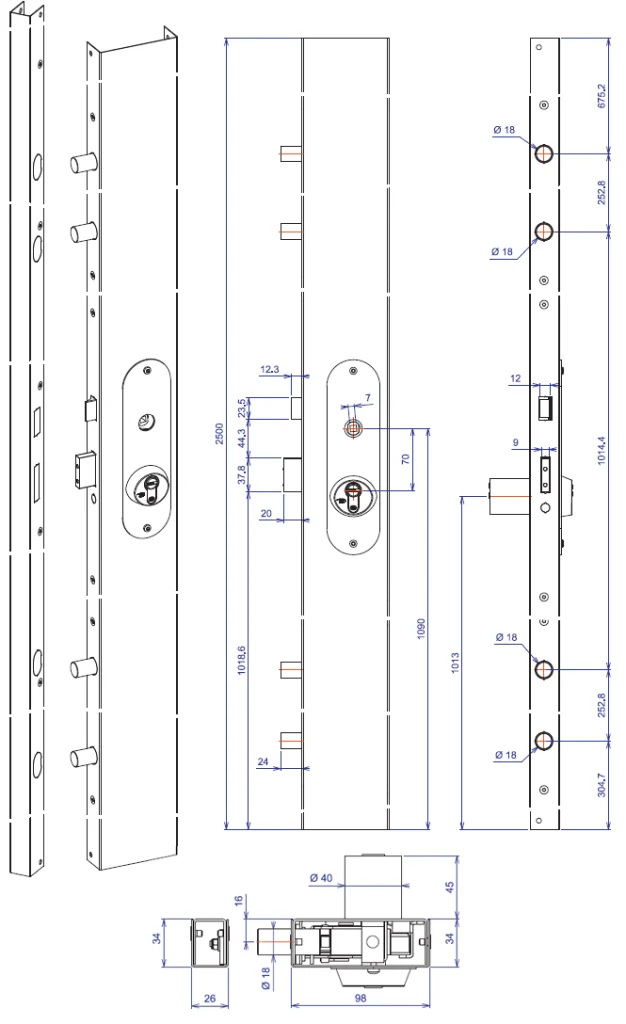 schema serrures en applique DAD 350