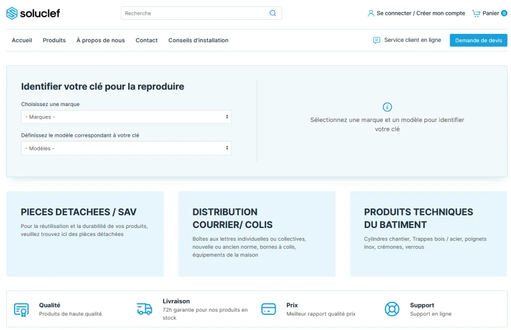 soluclef site web revendeur des marques decayeux